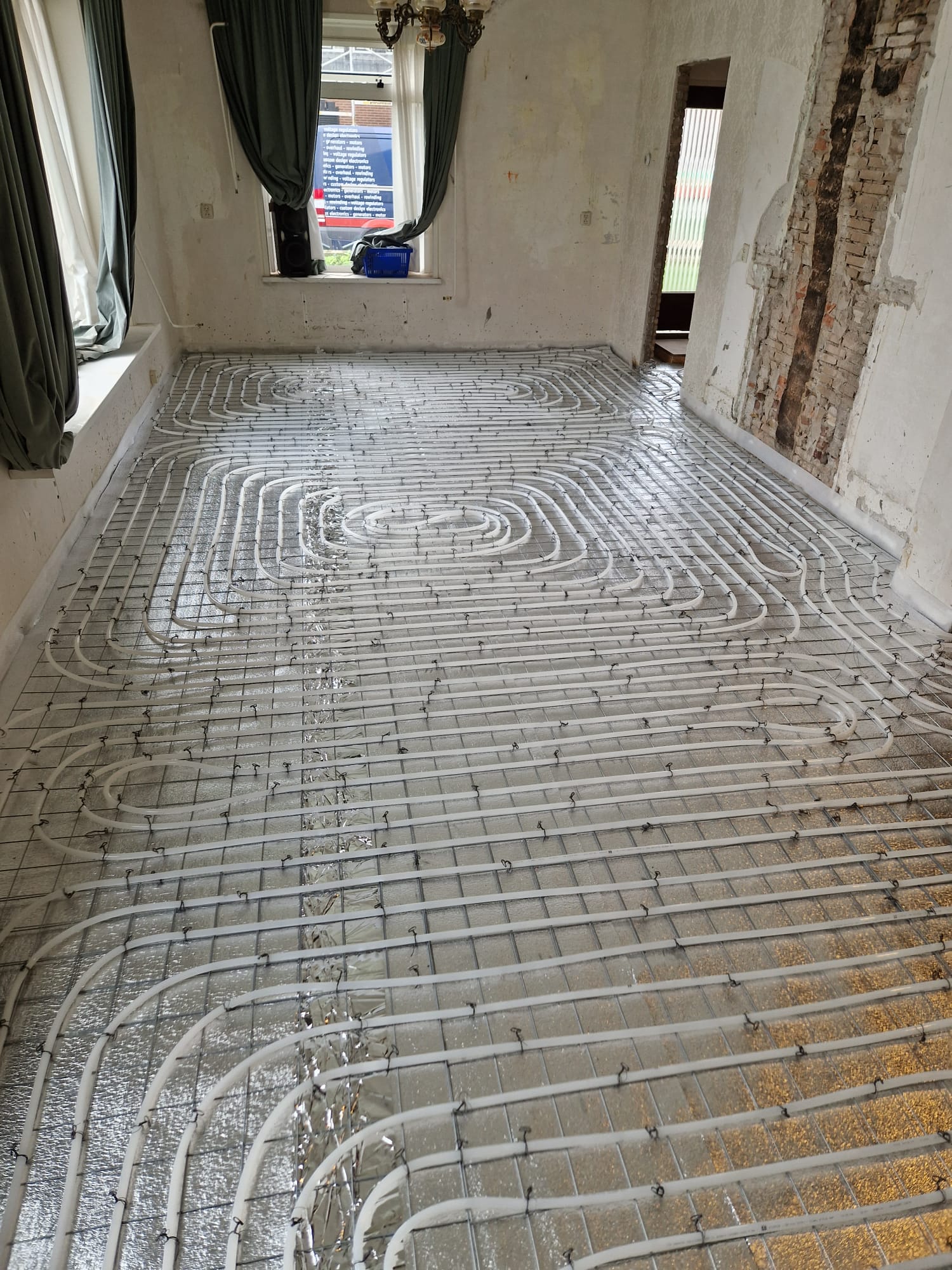 Vloerverwarming met draadmatten